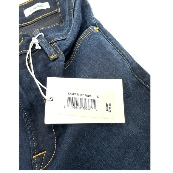 Frame Denim Revolve Le High Raw Edge Hem Ankle Slit Rivet Skinny Jeans Fonda - Picture 12 of 16